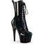 7" Heel, 2 3/4" Pf Holographic Lace-Up Ankle Boot, Side Zip Pleaser Pleaser ADORE/1040WR/HG