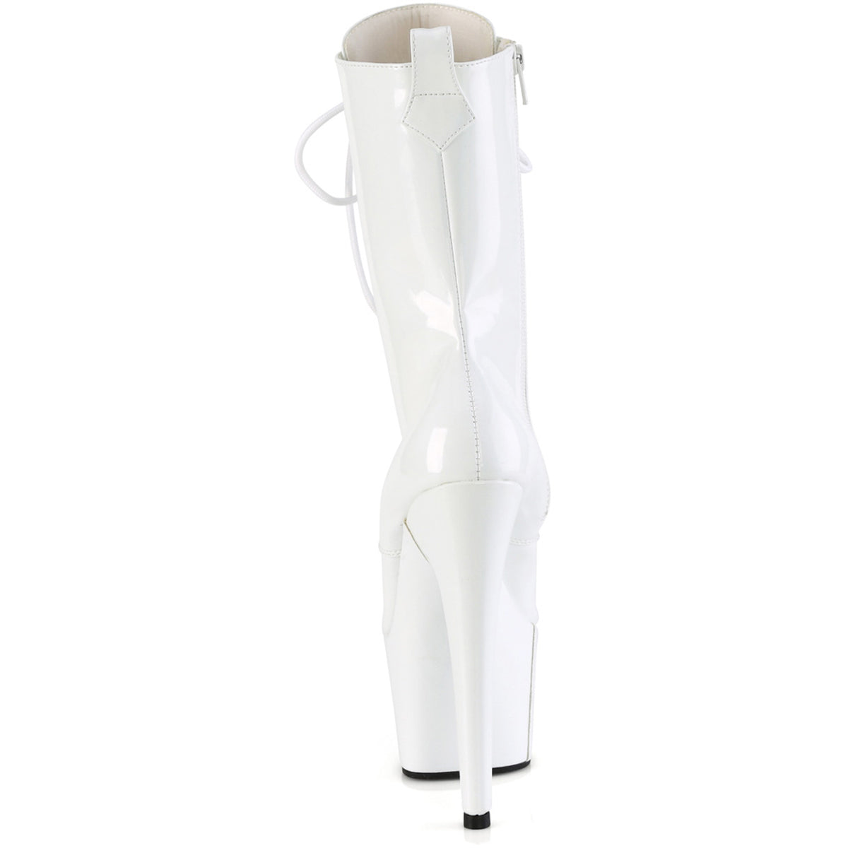 7" Heel, 2 3/4" Pf Holographic Lace-Up Ankle Boot, Side Zip Pleaser Pleaser ADORE/1040WR/HG