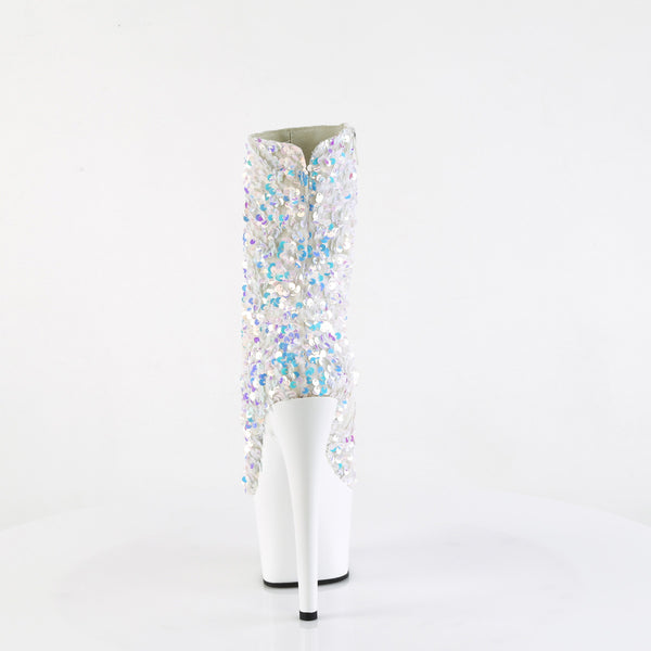 7" Heel, 2 3/4" Pf Sequins Ankle Boot, Inside Zip Pleaser Pleaser ADORE/1042SQ