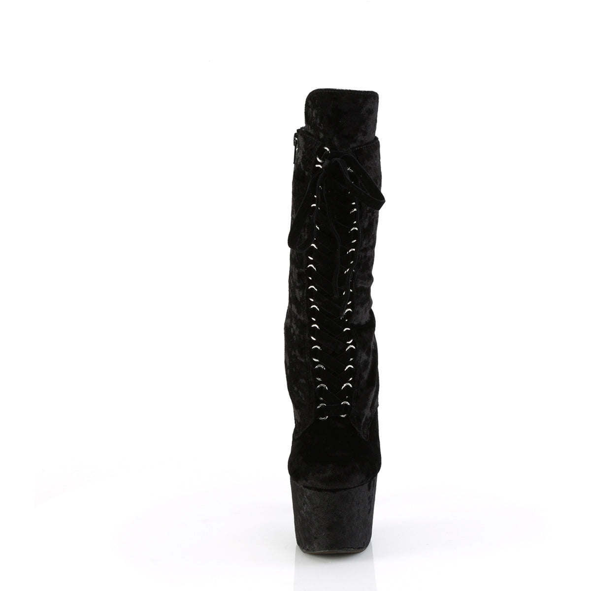 7" Heel, 2 3/4" Pf Velvet Lace-Up Front Ankle Boot Secondary image