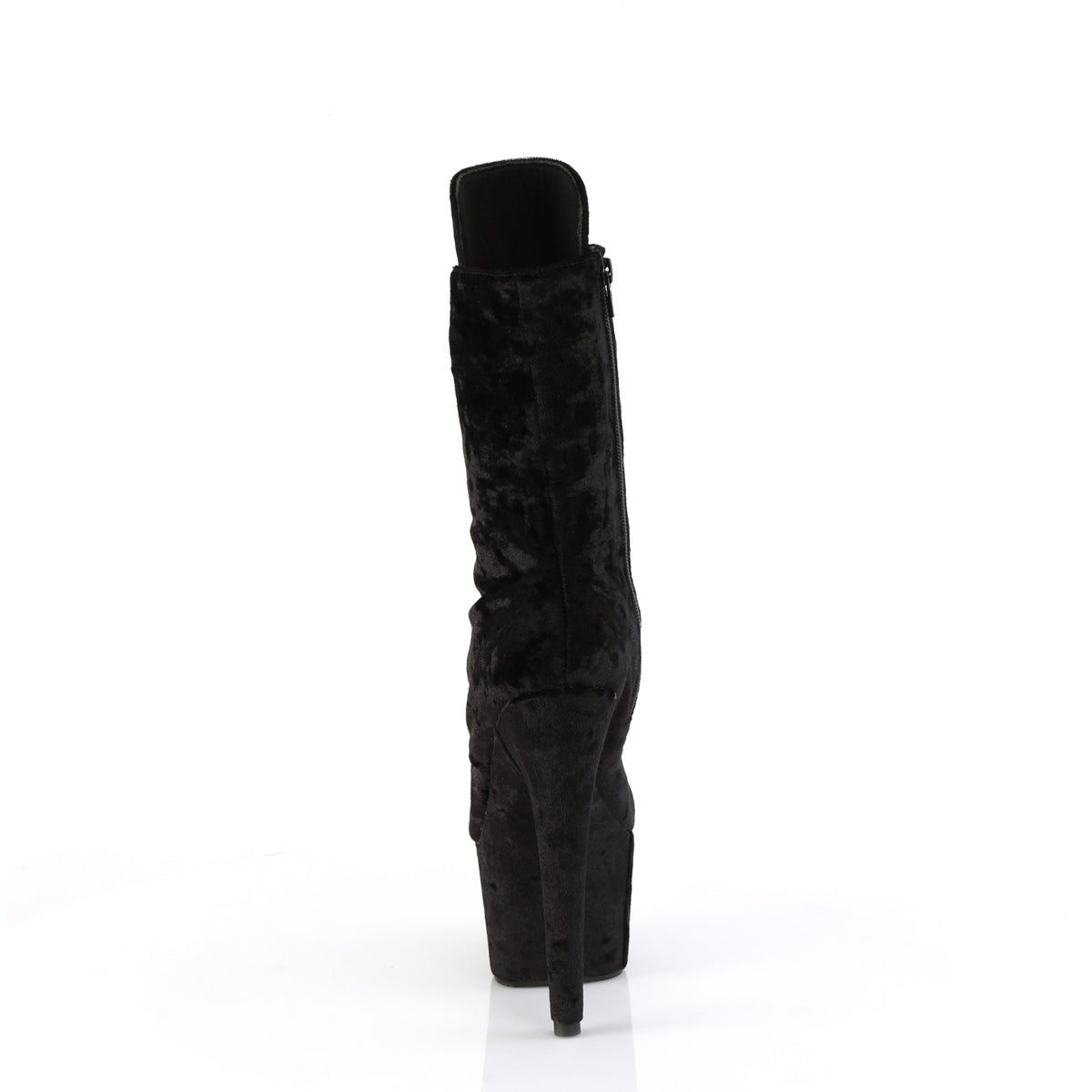 7" Heel, 2 3/4" Pf Lace-Up Mid Calf Boot, Side Zip Pleaser  ADORE/1045VEL
