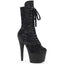 7" Heel, 2 3/4" Pf Lace-Up Mid Calf Boot, Side Zip Pleaser  ADORE/1045VEL