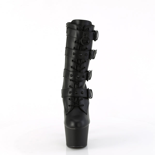 7" Heel, 2 3/4" Pf Lace-Up Front Ankle Boot, Side Zip Pleaser Pleaser ADORE/1046