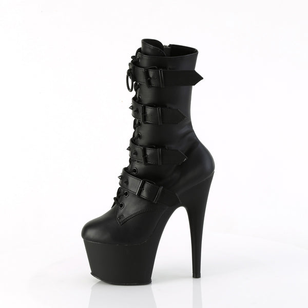 7" Heel, 2 3/4" Pf Lace-Up Front Ankle Boot, Side Zip Pleaser Pleaser ADORE/1046