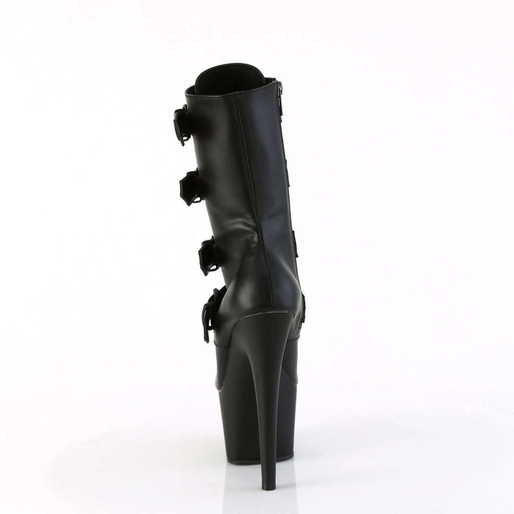 7" Heel, 2 3/4" Pf Lace-Up Front Ankle Boot, Side Zip Pleaser Pleaser ADORE/1046