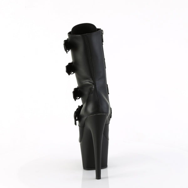 7" Heel, 2 3/4" Pf Lace-Up Front Ankle Boot, Side Zip Pleaser Pleaser ADORE/1046
