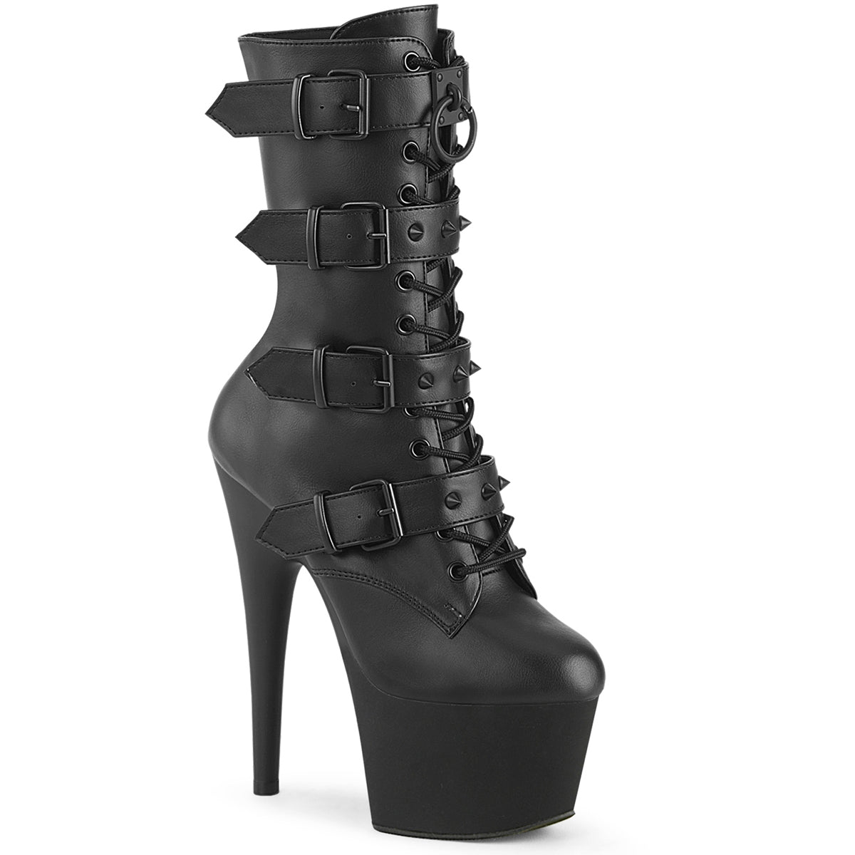7" Heel, 2 3/4" Pf Lace-Up Front Ankle Boot, Side Zip Pleaser Pleaser ADORE/1046 Main image