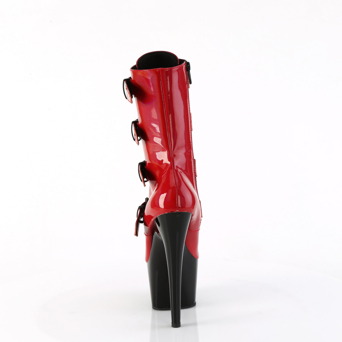 7" Heel, 2 3/4" Pf Two Tone Lace-Up Ankle Boot, Side Zip Pleaser Pleaser ADORE/1046TT