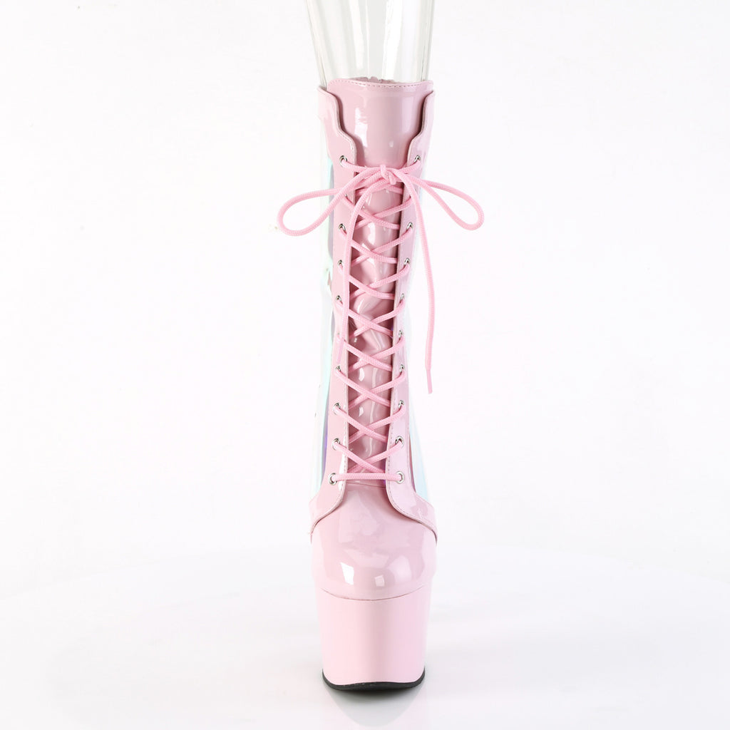 7" Heel, 2 3/4" Pf Lace-Up Front Anke Boot, Back Zip Pleaser Pleaser ADORE/1047