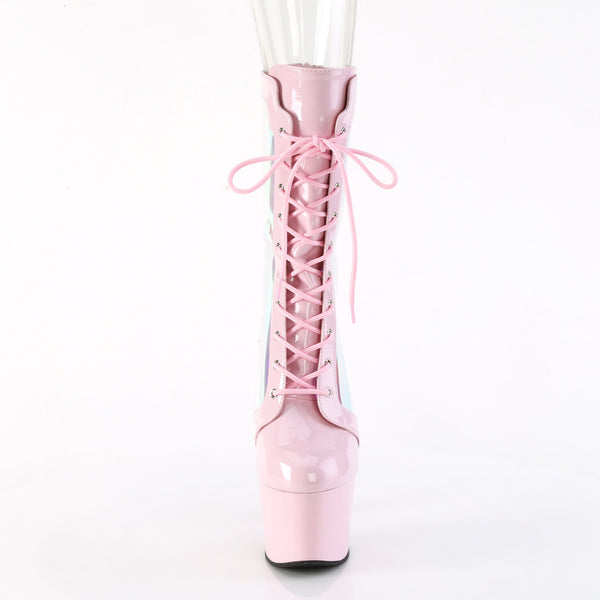 7" Heel, 2 3/4" Pf Lace-Up Front Anke Boot, Back Zip Pleaser Pleaser ADORE/1047