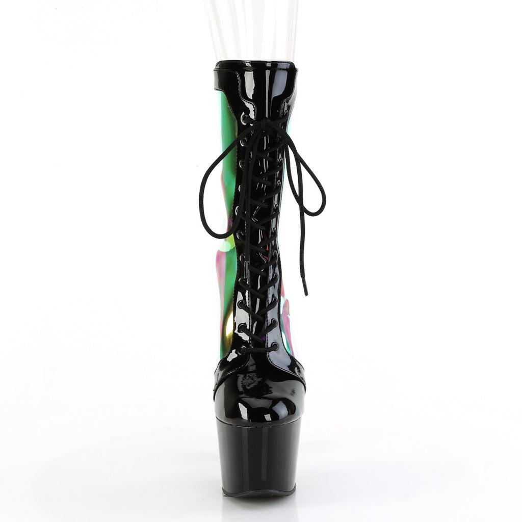 7" Heel, 2 3/4" Pf Lace-Up Front Anke Boot, Back Zip Pleaser Pleaser ADORE/1047