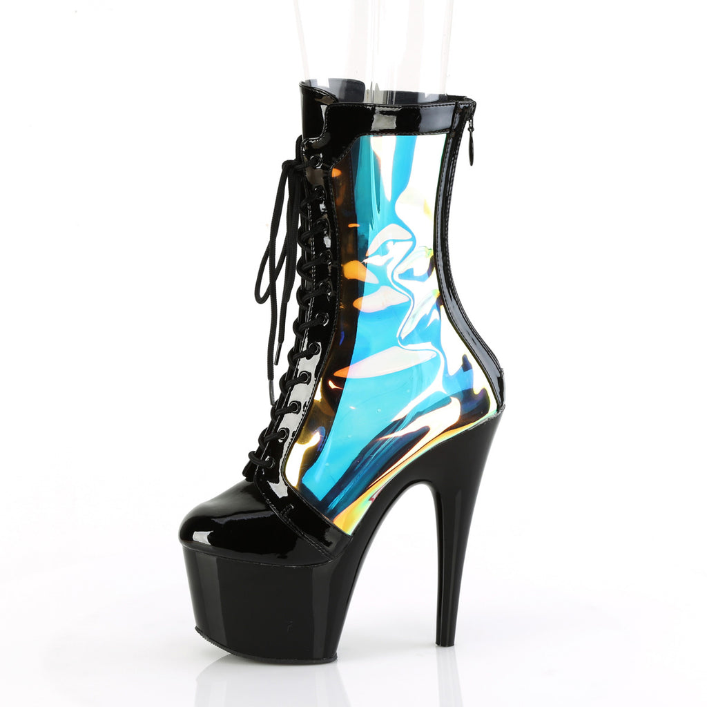 7" Heel, 2 3/4" Pf Lace-Up Front Anke Boot, Back Zip Pleaser Pleaser ADORE/1047