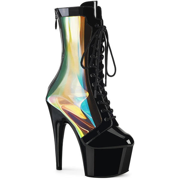 7" Heel, 2 3/4" Pf Lace-Up Front Anke Boot, Back Zip Pleaser Pleaser ADORE/1047