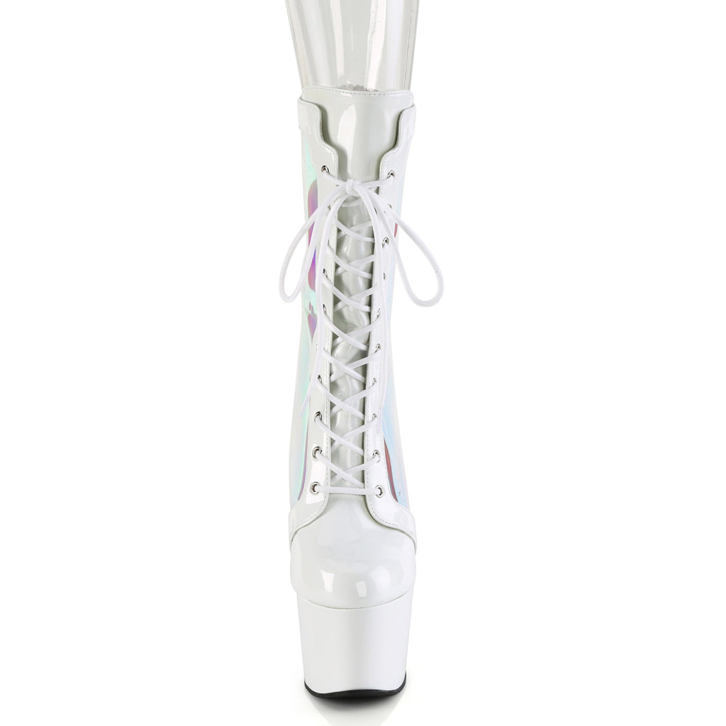 7" Heel, 2 3/4" Pf Lace-Up Front Anke Boot, Back Zip Pleaser Pleaser ADORE/1047