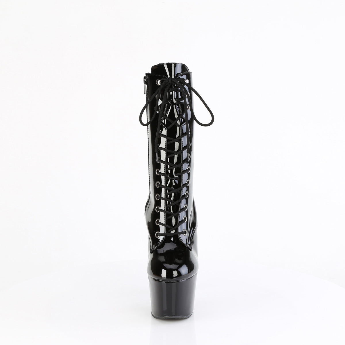 7" Heel, 2 3/4" Pf Lace-Up Front Ankle Boot, Side Zip Pleaser Pleaser ADORE/1049WR