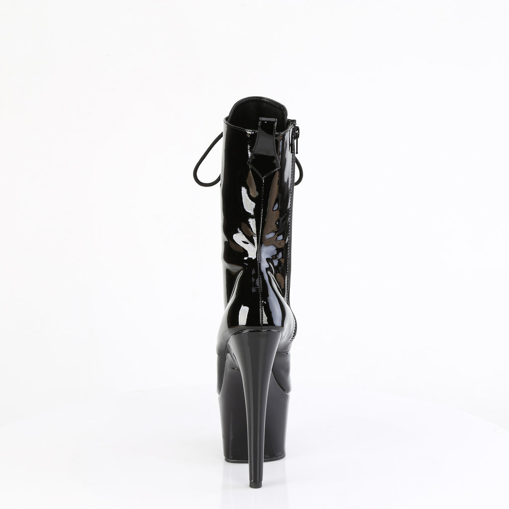7" Heel, 2 3/4" Pf Lace-Up Front Ankle Boot, Side Zip Pleaser Pleaser ADORE/1049WR