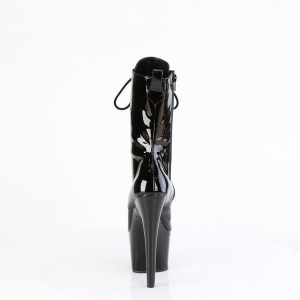 7" Heel, 2 3/4" Pf Lace-Up Front Ankle Boot, Side Zip Pleaser Pleaser ADORE/1049WR