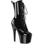 7" Heel, 2 3/4" Pf Lace-Up Front Ankle Boot, Side Zip Pleaser Pleaser ADORE/1049WR