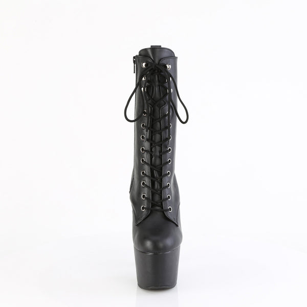 7" Heel, 2 3/4" Pf Lace-Up Front Ankle Boot, Side Zip Pleaser Pleaser ADORE/1049WR