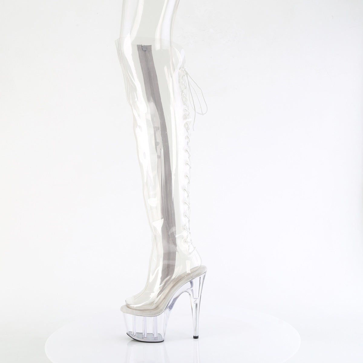 7" Heel, 2 3/4" Pf Open Toe/Over-The-Knee Boot, Side Zip Pleaser Pleaser ADORE/3019C