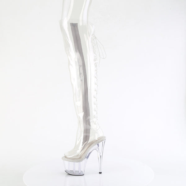 7" Heel, 2 3/4" Pf Open Toe/Over-The-Knee Boot, Side Zip Pleaser Pleaser ADORE/3019C