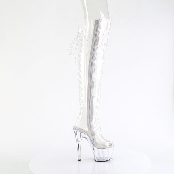 7" Heel, 2 3/4" Pf Open Toe/Over-The-Knee Boot, Side Zip Pleaser Pleaser ADORE/3019C