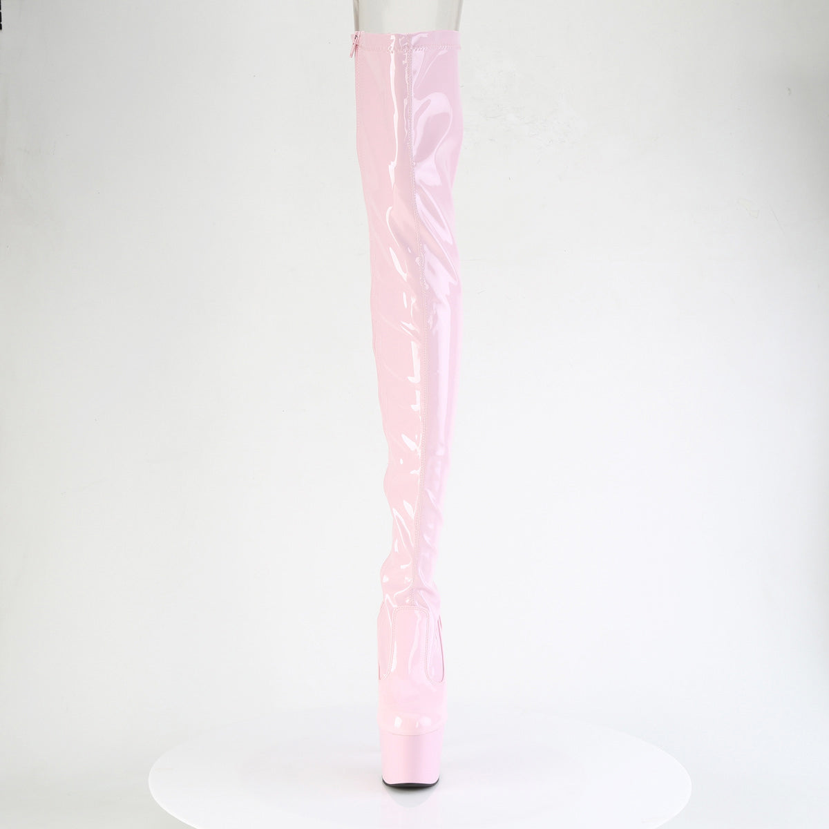 7" Heel, 2 3/4" Pf Lace-Up Back Stretch Thigh Boot, Side Zip Pleaser Pleaser ADORE/3850