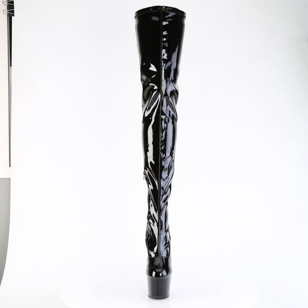 7" Heel, 2 3/4" Pf Lace Back Stretch Crotch Boot, Side Zip Pleaser Pleaser ADORE/4000SLT