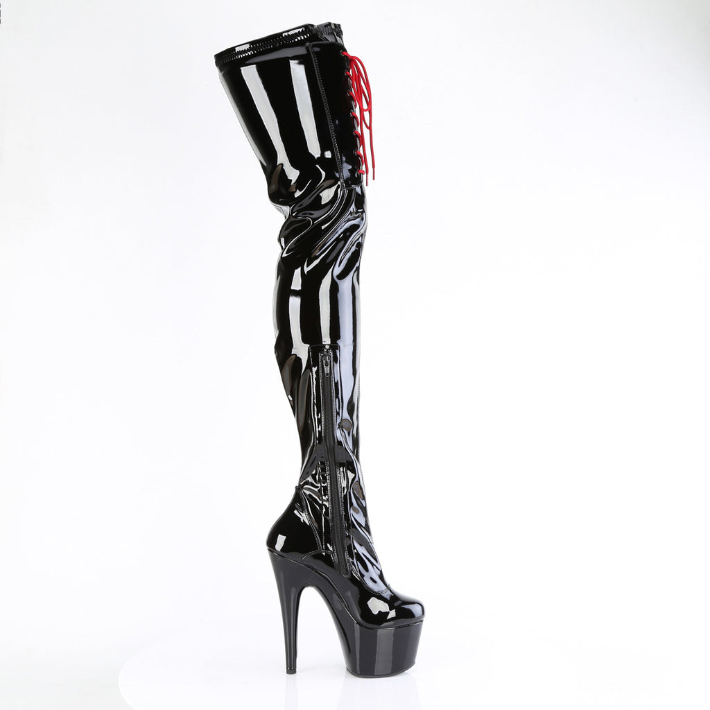 7" Heel, 2 3/4" Pf Stretch Crotch Boot, 1/2 Inner Side Zip Pleaser Pleaser ADORE/4001WR