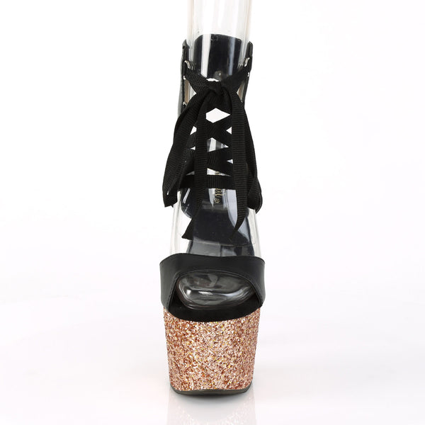 7" Heel, 2 3/4" PF Front Lace-up Sandal Pleaser  ADORE/700/14LG