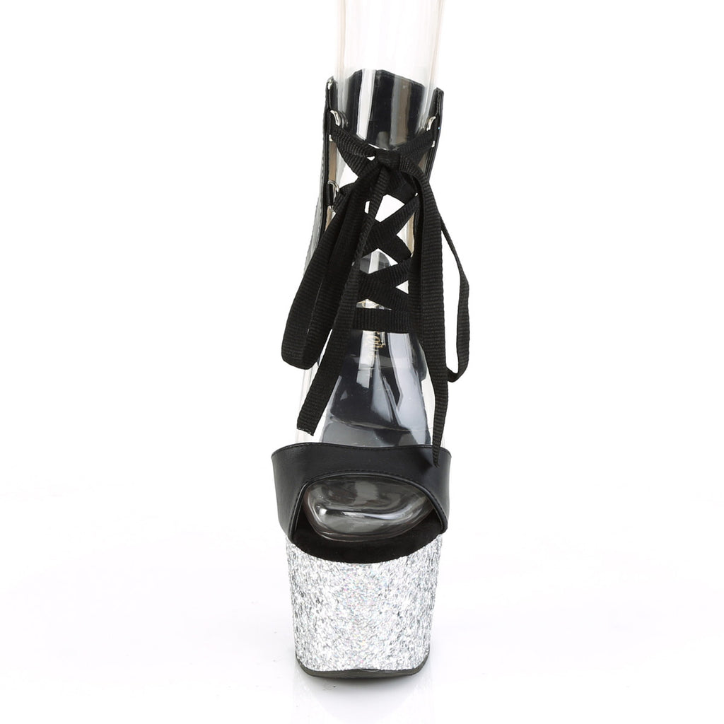 7" Heel, 2 3/4" PF Front Lace-up Sandal Pleaser Pleaser ADORE/700/14LG