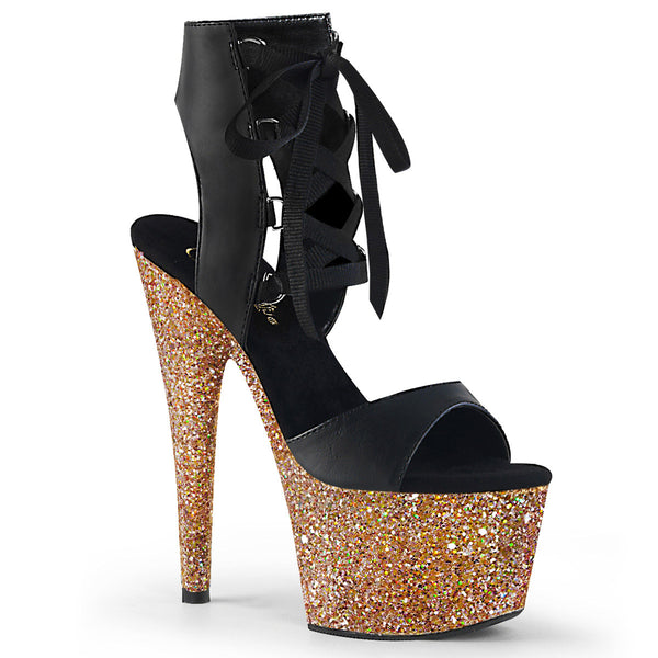7" Heel, 2 3/4" PF Front Lace-up Sandal Pleaser  ADORE/700/14LG
