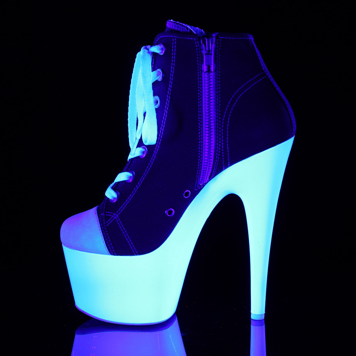 7" Heel, 2 3/4" PF Sneaker, Side Zip Pleaser Pleaser ADORE/700SK/02