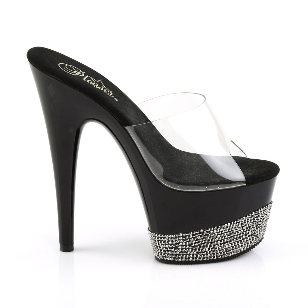 Sexy Rhinestone Stiletto Platforms Slip On Mules High Heels Shoes Pleaser Pleaser ADORE/701/3