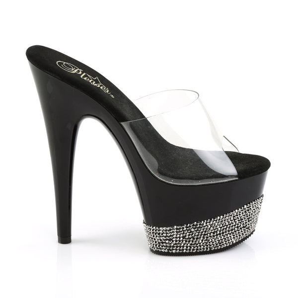 Sexy Rhinestone Stiletto Platforms Slip On Mules High Heels Shoes Pleaser Pleaser ADORE/701/3