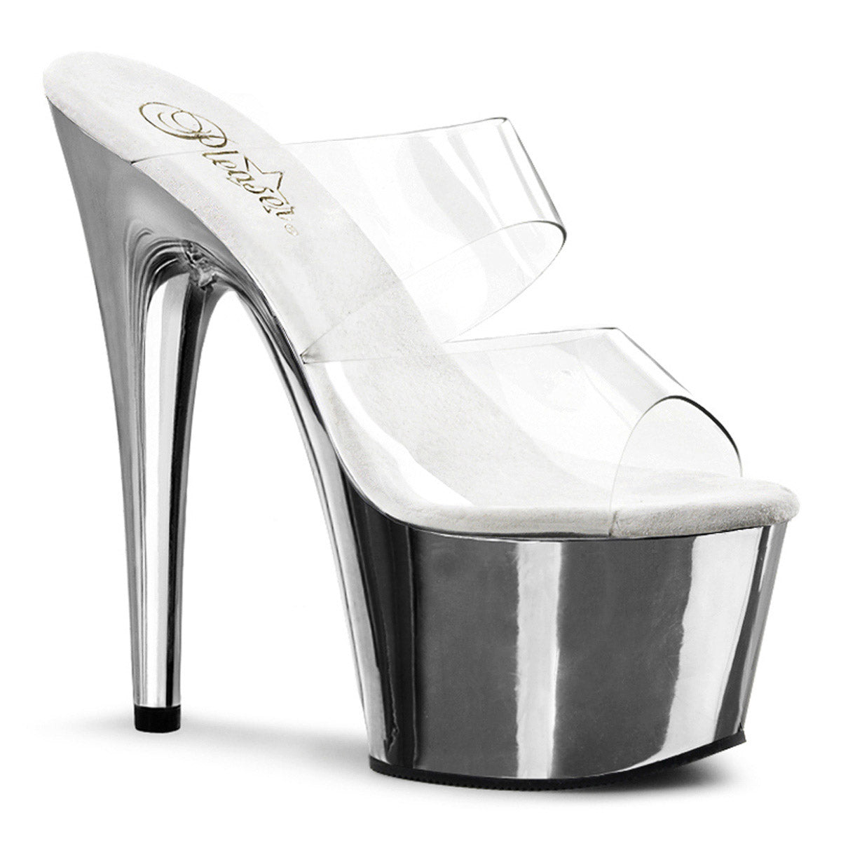 Sexy Double Strap Platform Stiletto Mule Stripper High Heels Shoes Pleaser  ADORE/702