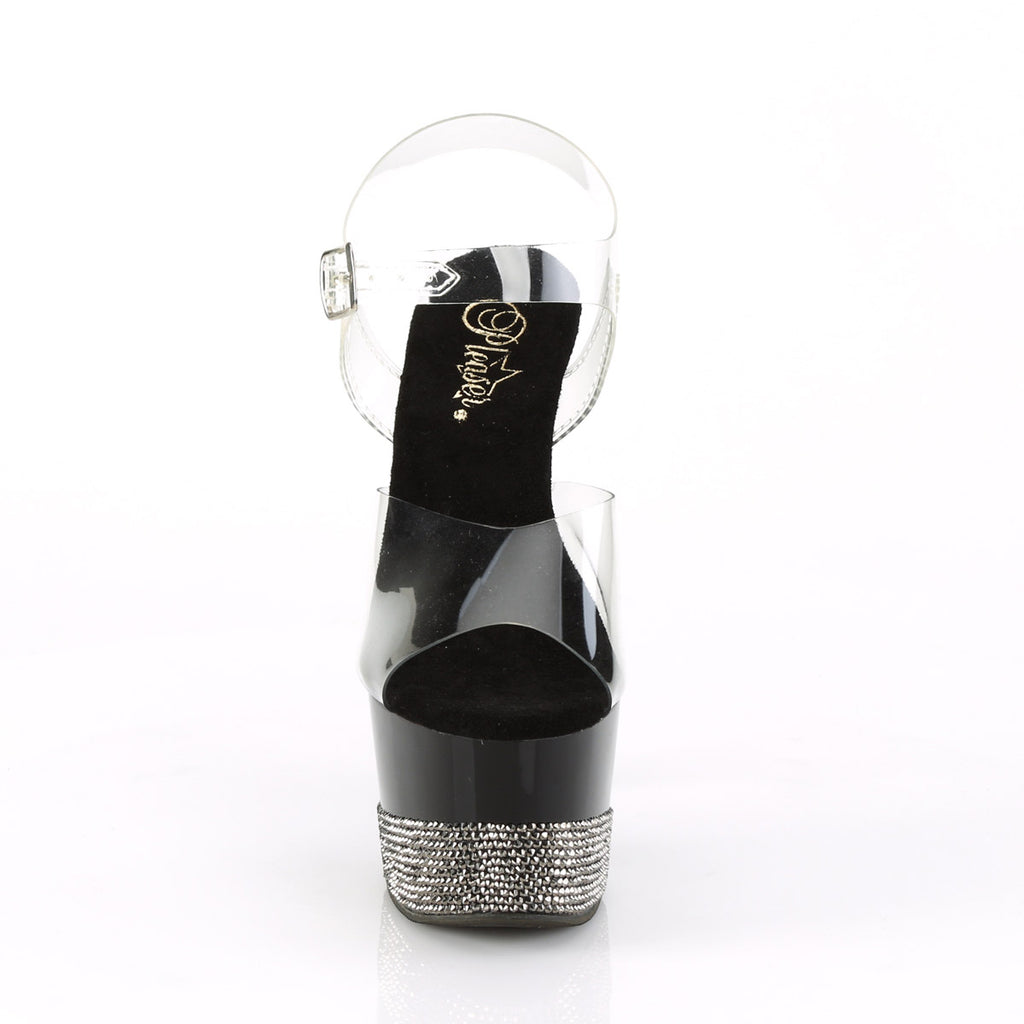 7" Heel, 2 3/4" PF Ankle Strap Sandal w/ Rhinestone Platform Pleaser Pleaser ADORE/708/3