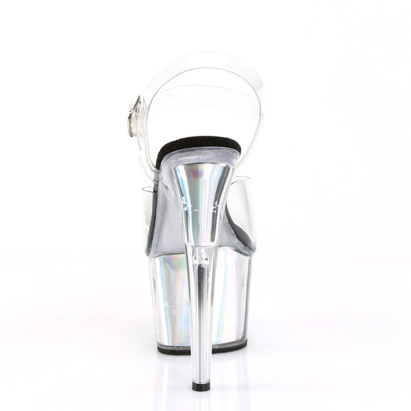 7" Heel, 2 3/4" PF Ankle Strap Sandal w/ Hologram Inserts Pleaser Pleaser ADORE/708HGI