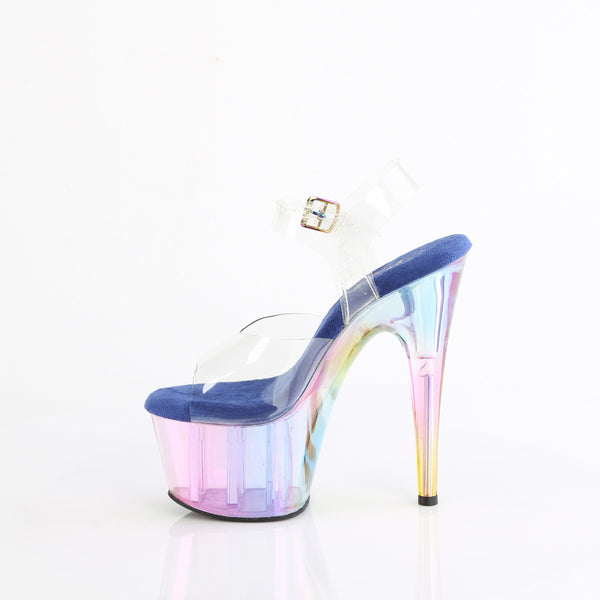 7" Heel, 2 3/4" Tinted Pf Ankle Strap Sandal Pleaser Pleaser ADORE/708HT