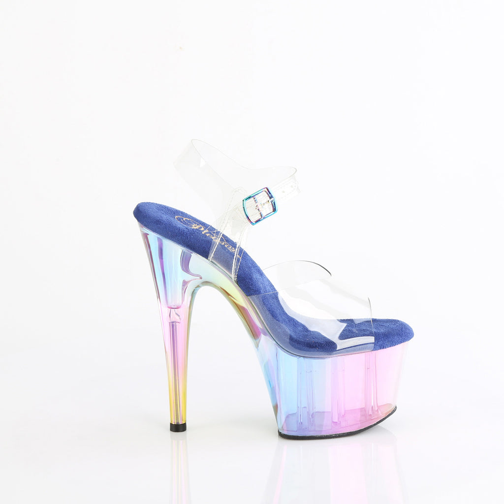 7" Heel, 2 3/4" Tinted Pf Ankle Strap Sandal Pleaser Pleaser ADORE/708HT