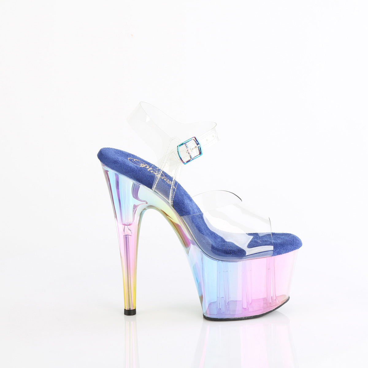 7" Heel, 2 3/4" Tinted Pf Ankle Strap Sandal Pleaser Pleaser ADORE/708HT