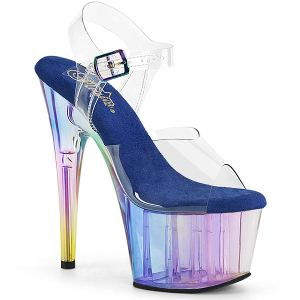 7" Heel, 2 3/4" Tinted Pf Ankle Strap Sandal Pleaser Pleaser ADORE/708HT