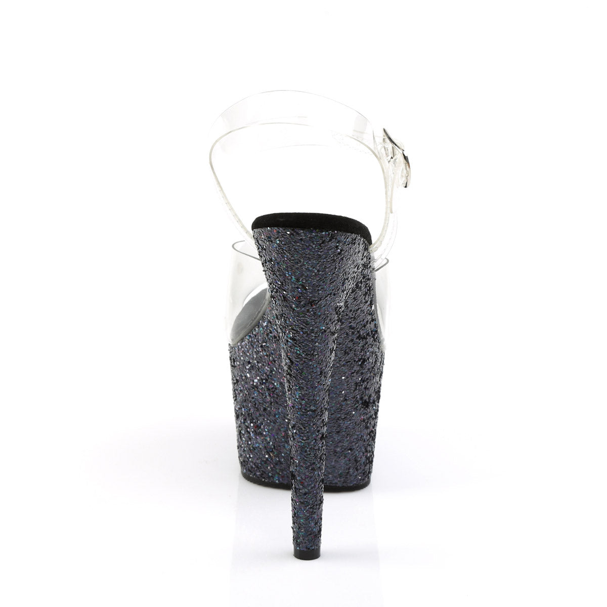 7" Heel, 2 3/4" PF Ankle Strap Sandal w/ Holo Glitter Bottom Pleaser Pleaser ADORE/708LG