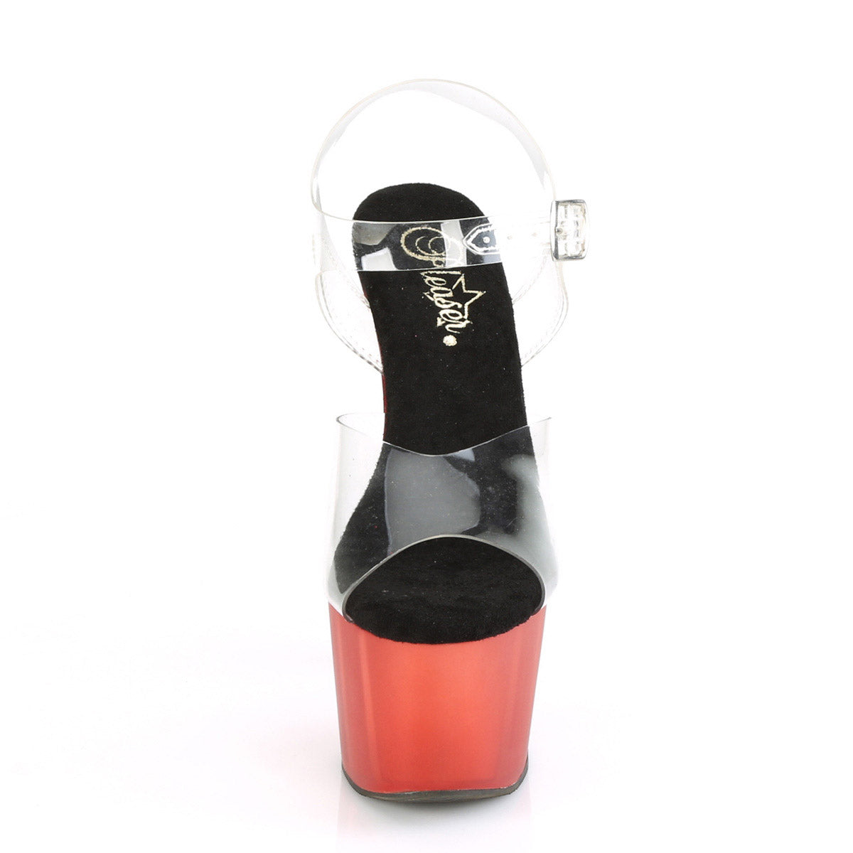 7" Heel, 2 3/4" Tinted Pf Ankle Strap Sandal Pleaser Pleaser ADORE/708T