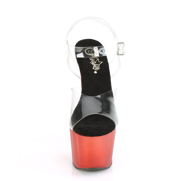 7" Heel, 2 3/4" Tinted Pf Ankle Strap Sandal Pleaser Pleaser ADORE/708T