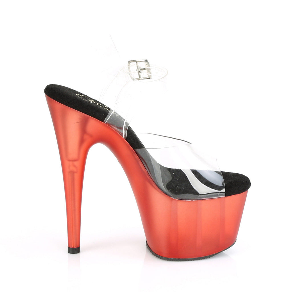 7" Heel, 2 3/4" Tinted Pf Ankle Strap Sandal Pleaser Pleaser ADORE/708T