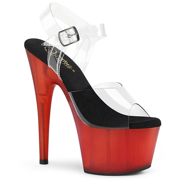 7" Heel, 2 3/4" Tinted Pf Ankle Strap Sandal Pleaser Pleaser ADORE/708T