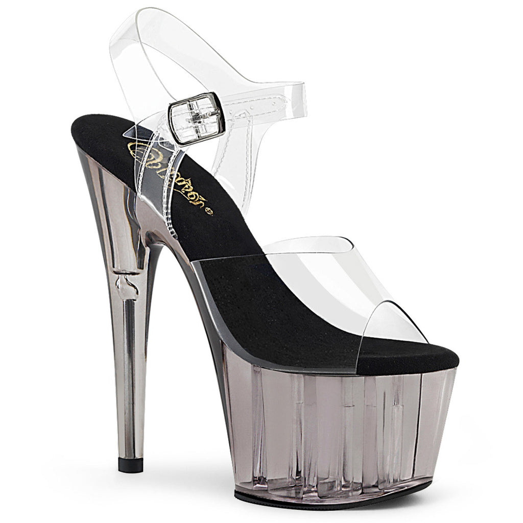 7" Heel, 2 3/4" Tinted Pf Ankle Strap Sandal Pleaser Pleaser ADORE/708T