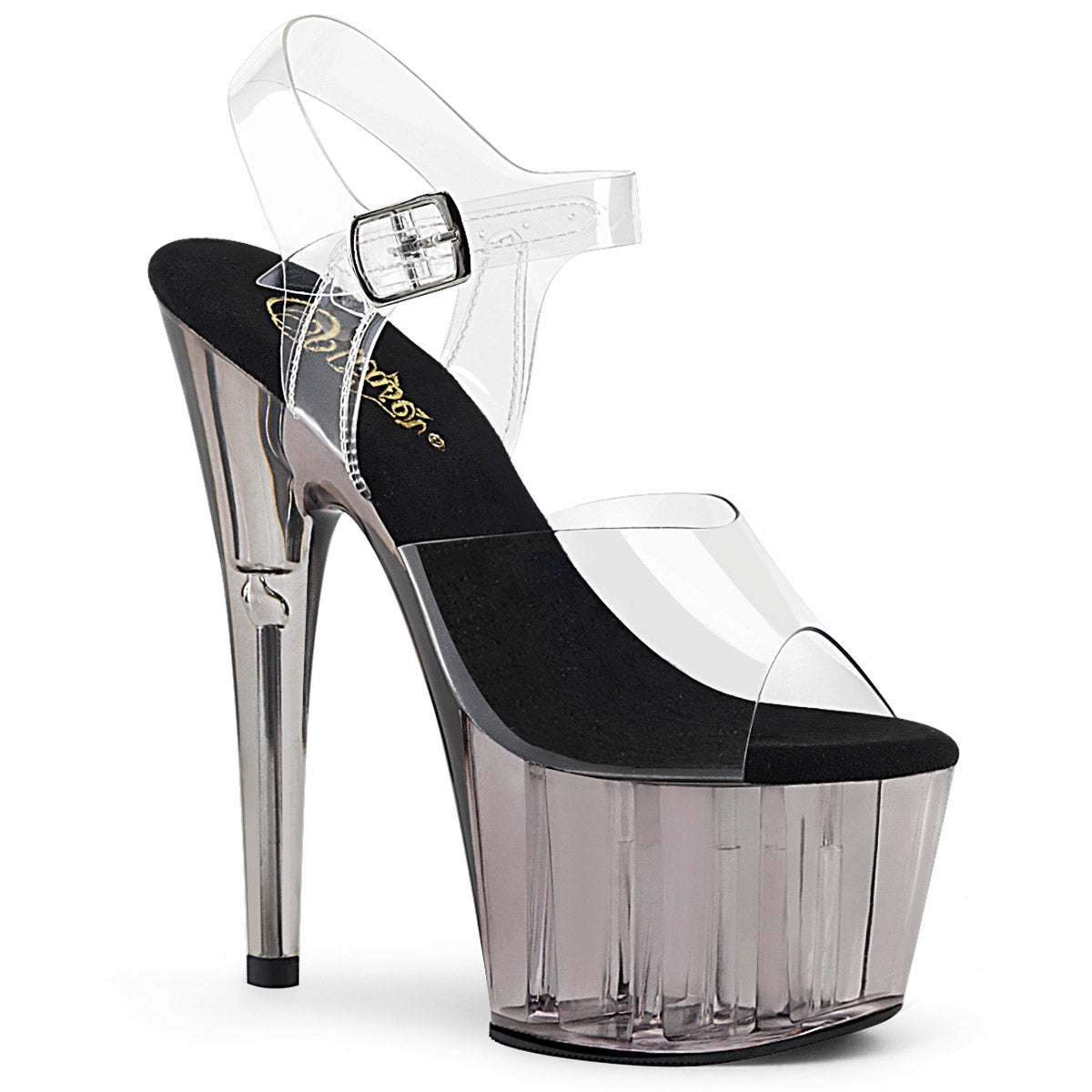7" Heel, 2 3/4" Tinted Pf Ankle Strap Sandal Pleaser Pleaser ADORE/708T