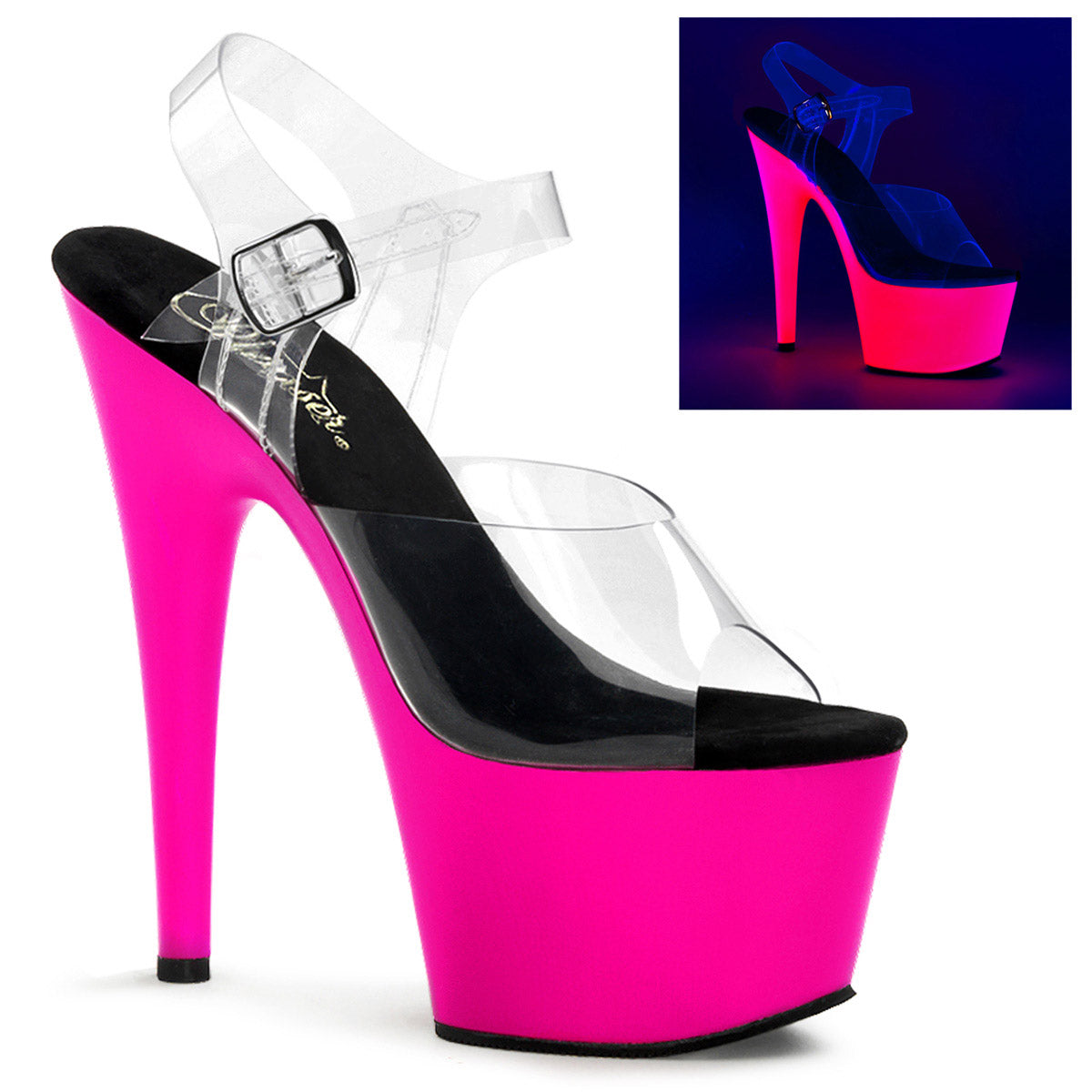Sexy Neon Platform Stiletto Ankle Strap Sandal High Heels Shoes Pleaser Pleaser ADORE/708UV Main image